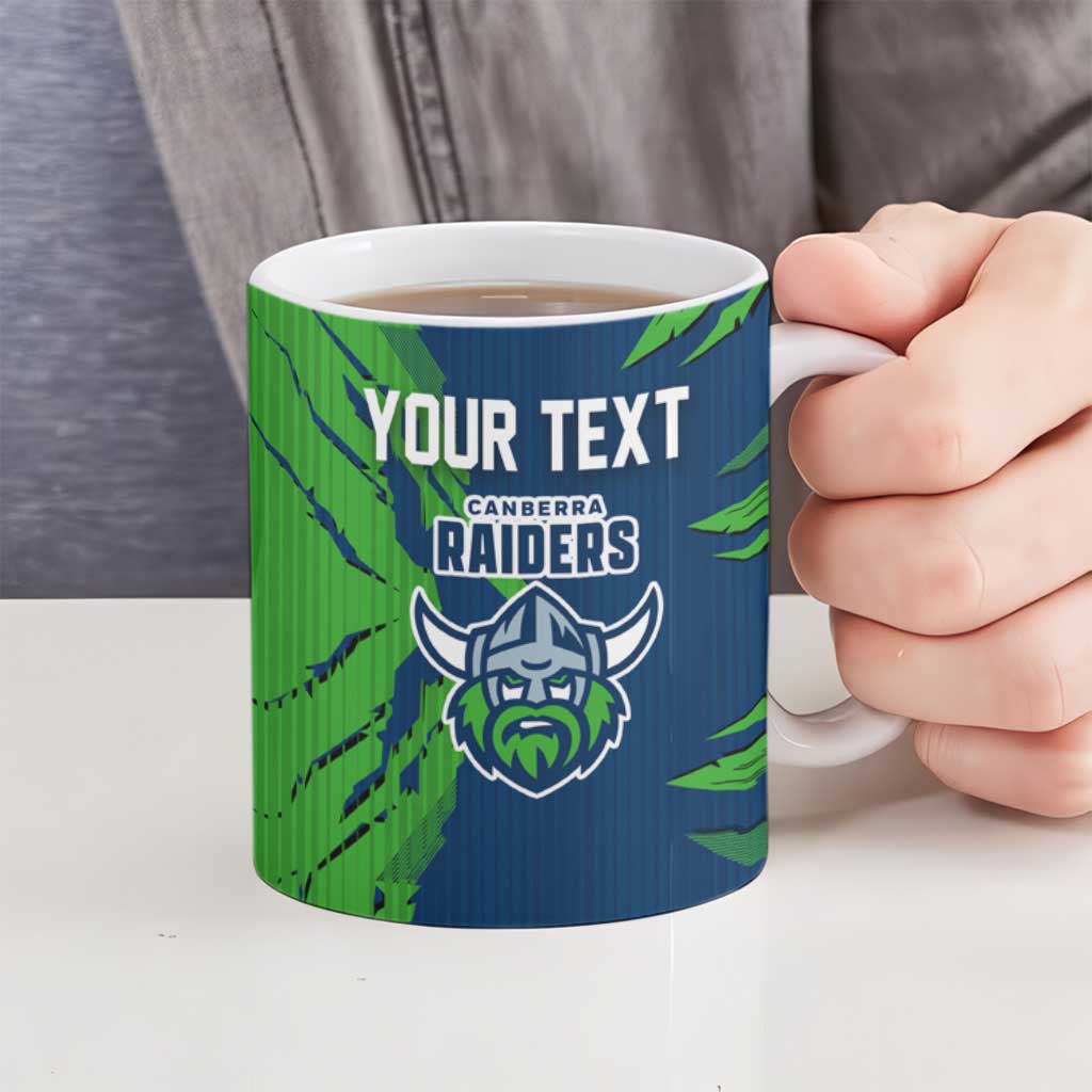 Personalized Canberra Raiders Ceramic Mug Dynamic Lightning Mascot Rugby Australia