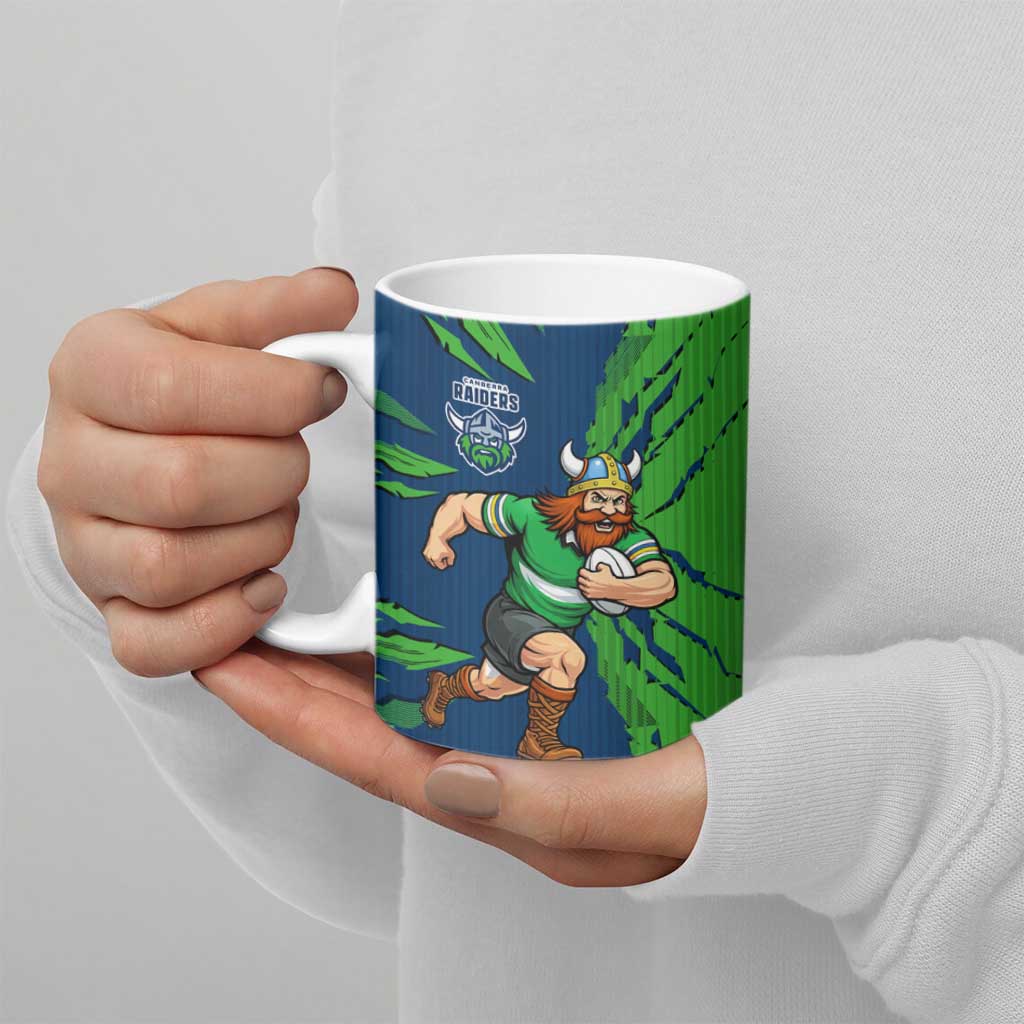 Personalized Canberra Raiders Ceramic Mug Dynamic Lightning Mascot Rugby Australia
