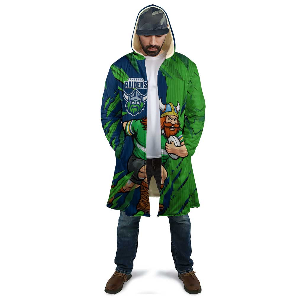 Personalized Canberra Raiders Cloak Dynamic Lightning Mascot Rugby Australia