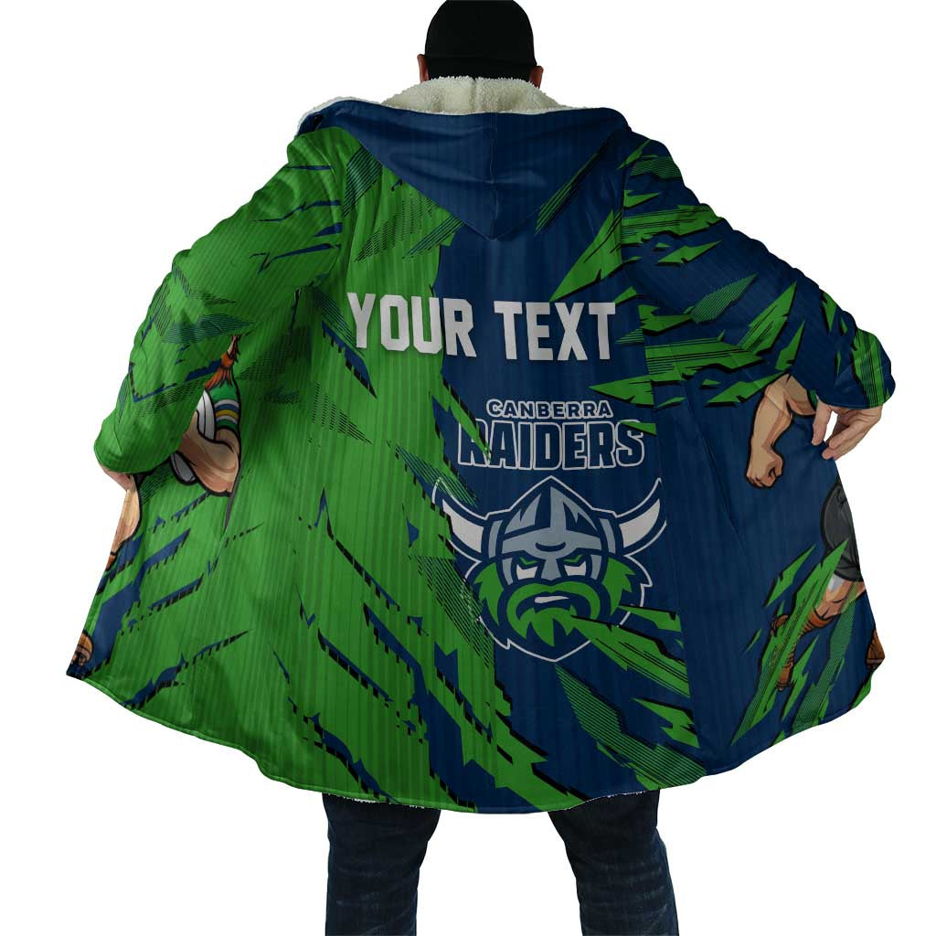 Personalized Canberra Raiders Cloak Dynamic Lightning Mascot Rugby Australia