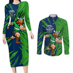 Personalized Canberra Raiders Couples Matching Long Sleeve Bodycon Dress and Long Sleeve Button Shirt Dynamic Lightning Mascot Rugby Australia