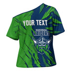 Personalized Canberra Raiders Cross Shoulder Shirt Dynamic Lightning Mascot Rugby Australia
