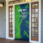 Personalized Canberra Raiders Door Cover Dynamic Lightning Mascot Rugby Australia