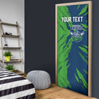 Personalized Canberra Raiders Door Cover Dynamic Lightning Mascot Rugby Australia