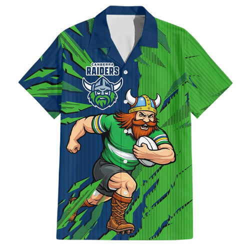 Personalized Canberra Raiders Family Matching Long Sleeve Bodycon Dress and Hawaiian Shirt Dynamic Lightning Mascot Rugby Australia