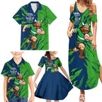 Personalized Canberra Raiders Family Matching Summer Maxi Dress and Hawaiian Shirt Dynamic Lightning Mascot Rugby Australia