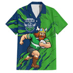 Personalized Canberra Raiders Family Matching Summer Maxi Dress and Hawaiian Shirt Dynamic Lightning Mascot Rugby Australia
