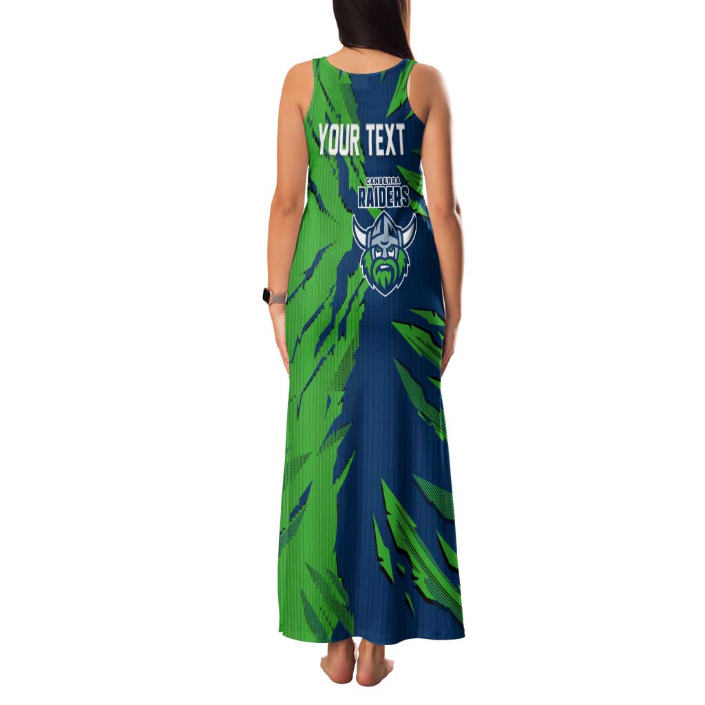 Personalized Canberra Raiders Family Matching Tank Maxi Dress and Hawaiian Shirt Dynamic Lightning Mascot Rugby Australia