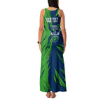 Personalized Canberra Raiders Family Matching Tank Maxi Dress and Hawaiian Shirt Dynamic Lightning Mascot Rugby Australia