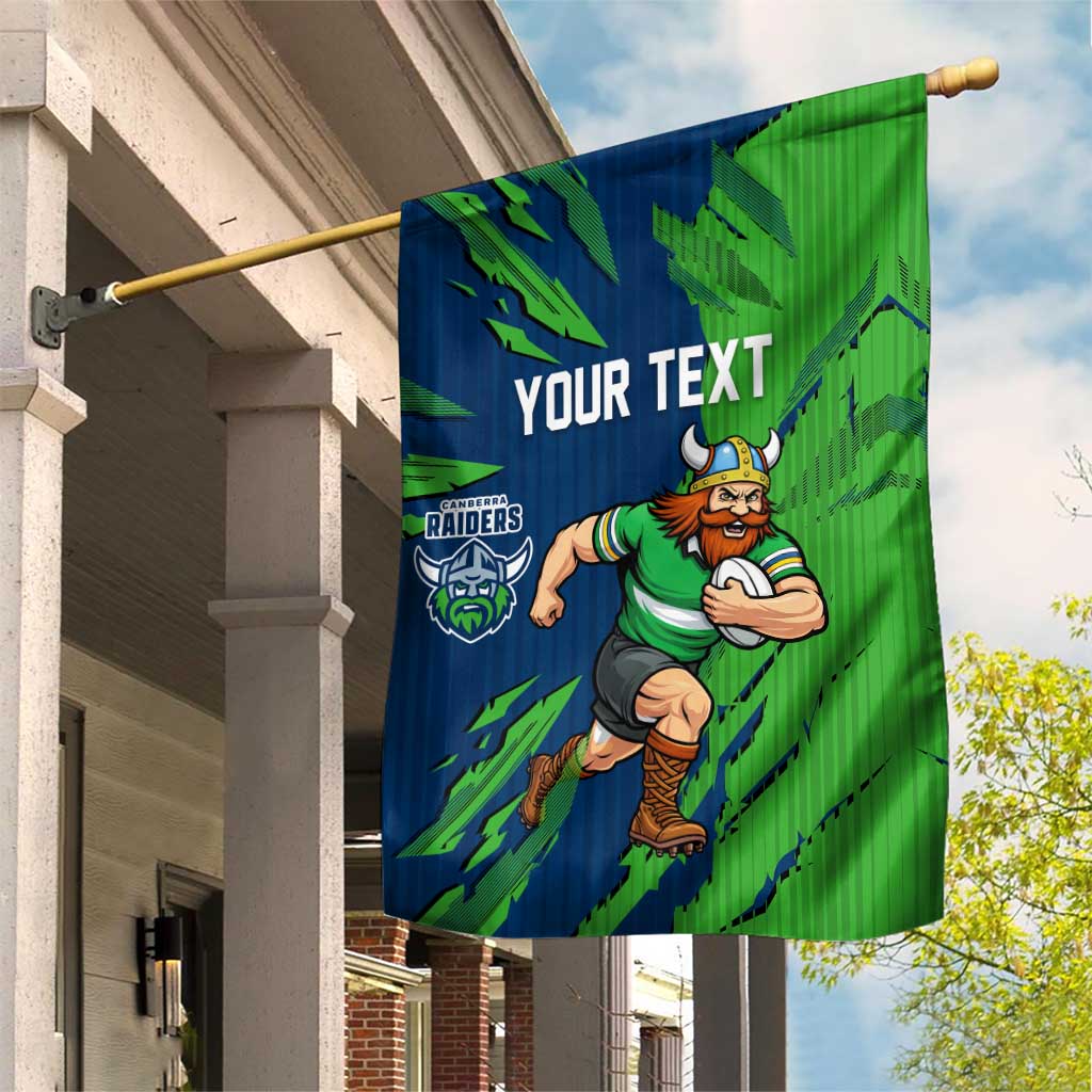 Personalized Canberra Raiders Garden Flag Dynamic Lightning Mascot Rugby Australia