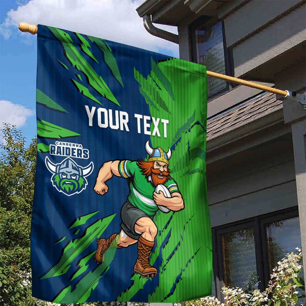 Personalized Canberra Raiders Garden Flag Dynamic Lightning Mascot Rugby Australia