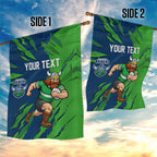 Personalized Canberra Raiders Garden Flag Dynamic Lightning Mascot Rugby Australia
