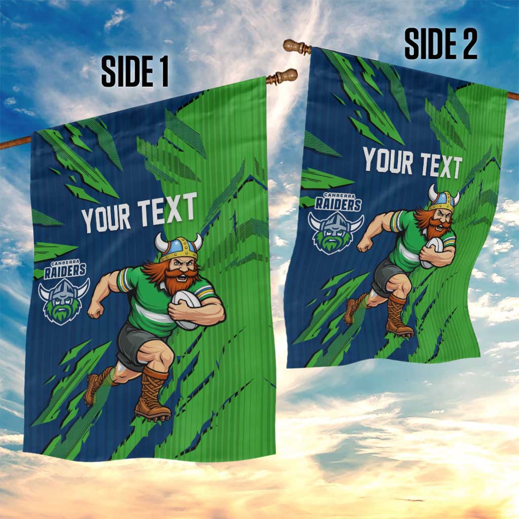 Personalized Canberra Raiders Garden Flag Dynamic Lightning Mascot Rugby Australia