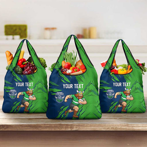 Personalized Canberra Raiders Grocery Bag Dynamic Lightning Mascot Rugby Australia