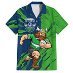 Personalized Canberra Raiders Hawaiian Shirt Dynamic Lightning Mascot Rugby Australia