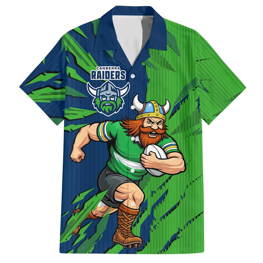 Personalized Canberra Raiders Hawaiian Shirt Dynamic Lightning Mascot Rugby Australia