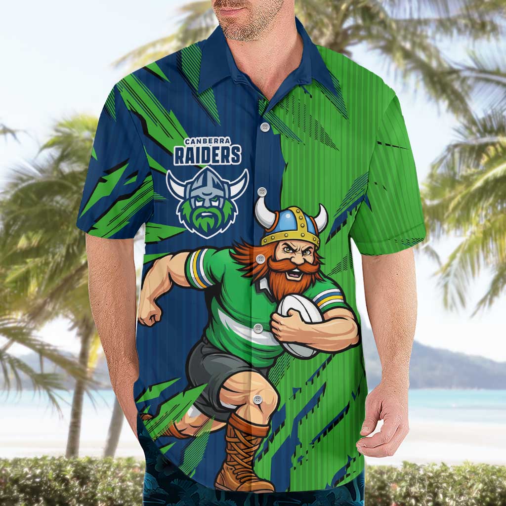 Personalized Canberra Raiders Hawaiian Shirt Dynamic Lightning Mascot Rugby Australia