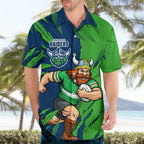 Personalized Canberra Raiders Hawaiian Shirt Dynamic Lightning Mascot Rugby Australia