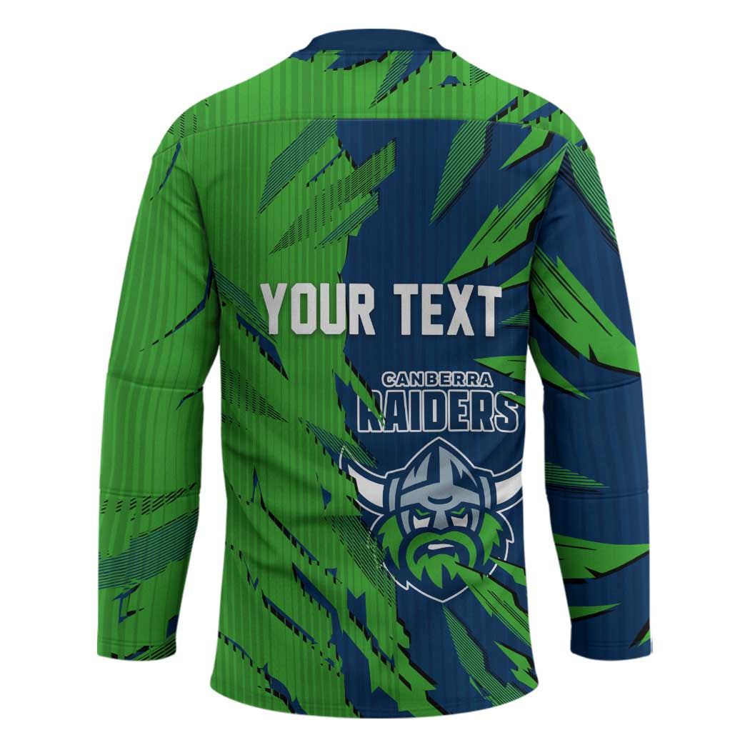 Personalized Canberra Raiders Hockey Jersey Dynamic Lightning Mascot Rugby Australia