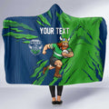 Personalized Canberra Raiders Hooded Blanket Dynamic Lightning Mascot Rugby Australia