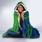 Personalized Canberra Raiders Hooded Blanket Dynamic Lightning Mascot Rugby Australia