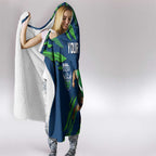 Personalized Canberra Raiders Hooded Blanket Dynamic Lightning Mascot Rugby Australia