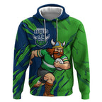 Personalized Canberra Raiders Hoodie Dynamic Lightning Mascot Rugby Australia