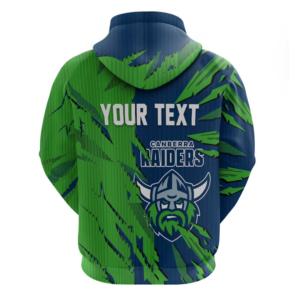 Personalized Canberra Raiders Hoodie Dynamic Lightning Mascot Rugby Australia