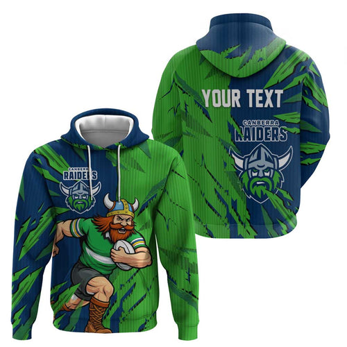 Personalized Canberra Raiders Hoodie Dynamic Lightning Mascot Rugby Australia