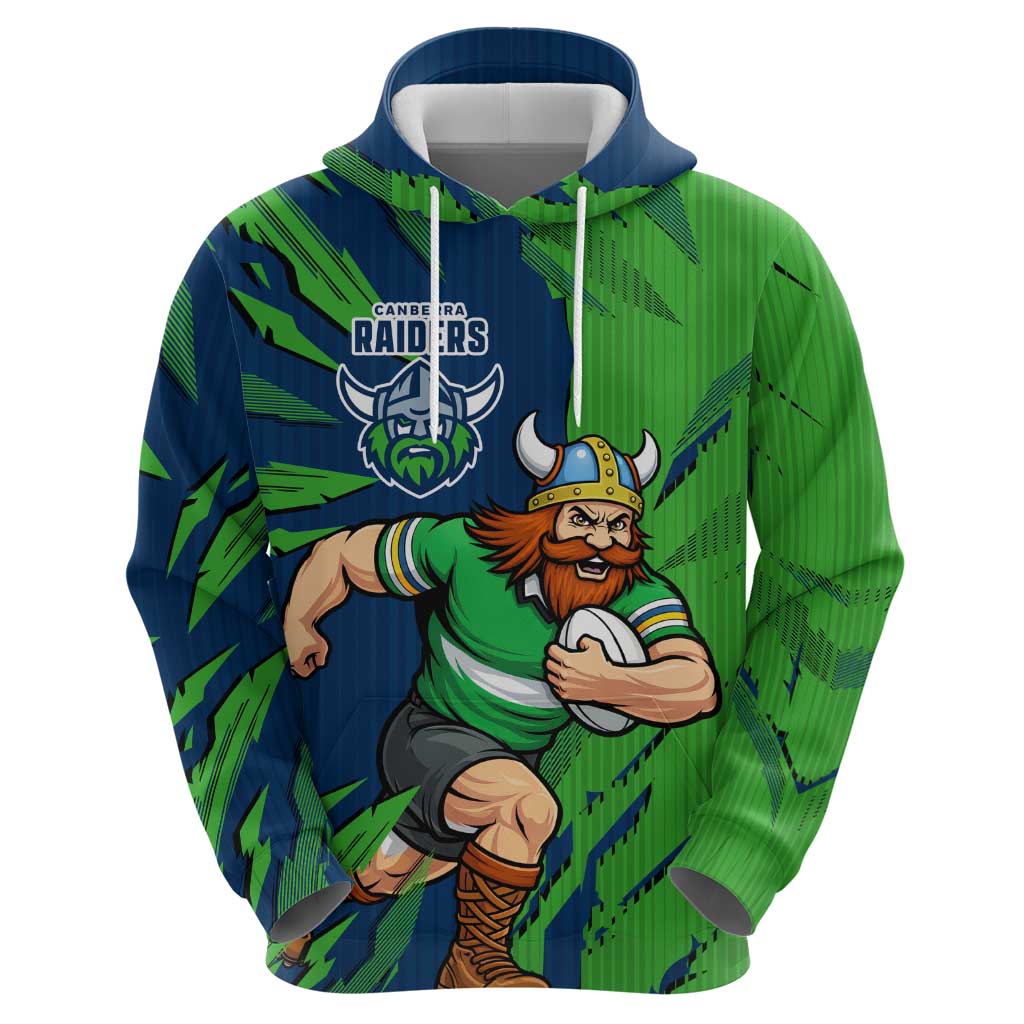 Personalized Canberra Raiders Hoodie Dynamic Lightning Mascot Rugby Australia