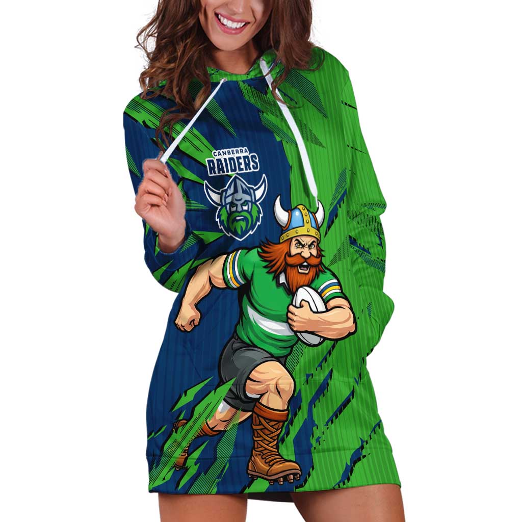 Personalized Canberra Raiders Hoodie Dress Dynamic Lightning Mascot Rugby Australia
