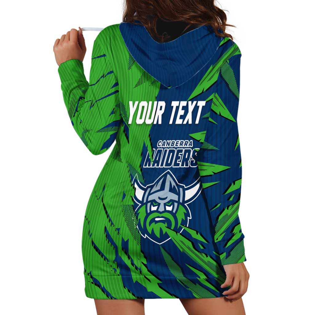 Personalized Canberra Raiders Hoodie Dress Dynamic Lightning Mascot Rugby Australia