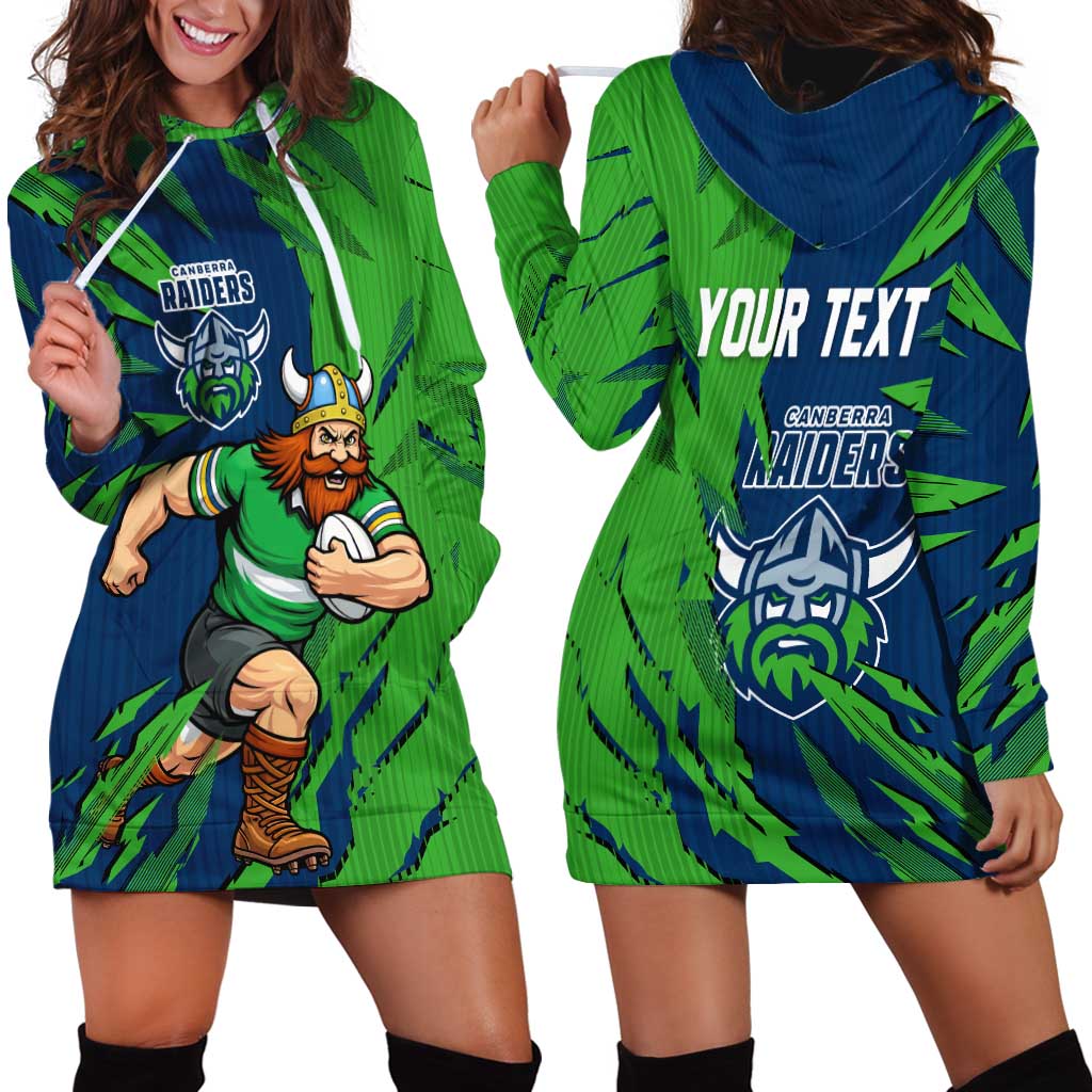 Personalized Canberra Raiders Hoodie Dress Dynamic Lightning Mascot Rugby Australia