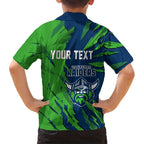 Personalized Canberra Raiders Kid Hawaiian Shirt Dynamic Lightning Mascot Rugby Australia