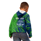Personalized Canberra Raiders Kid Hoodie Dynamic Lightning Mascot Rugby Australia
