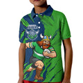 Personalized Canberra Raiders Kid Polo Shirt Dynamic Lightning Mascot Rugby Australia
