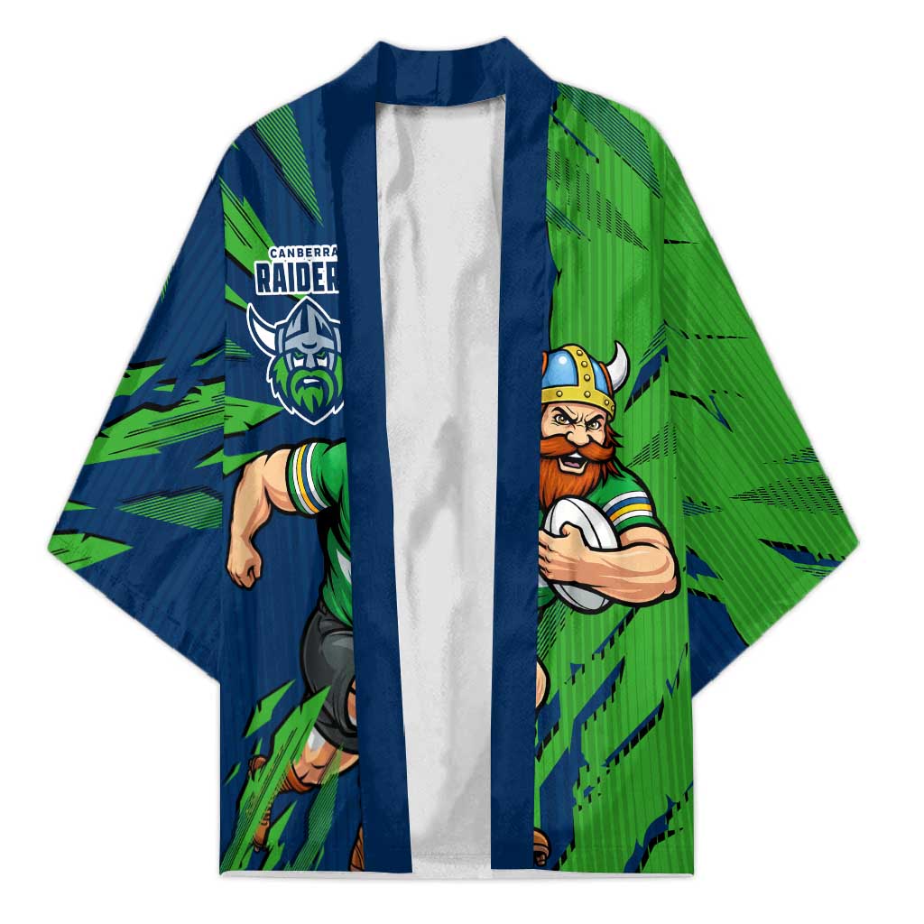 Personalized Canberra Raiders Kimono Dynamic Lightning Mascot Rugby Australia