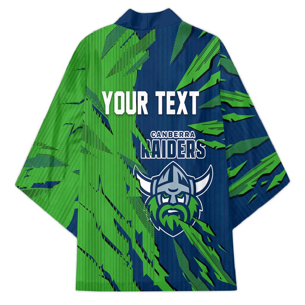 Personalized Canberra Raiders Kimono Dynamic Lightning Mascot Rugby Australia