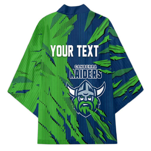 Personalized Canberra Raiders Kimono Dynamic Lightning Mascot Rugby Australia