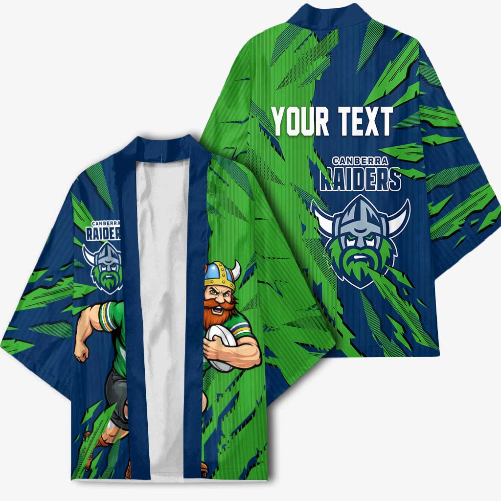 Personalized Canberra Raiders Kimono Dynamic Lightning Mascot Rugby Australia