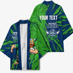 Personalized Canberra Raiders Kimono Dynamic Lightning Mascot Rugby Australia