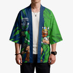 Personalized Canberra Raiders Kimono Dynamic Lightning Mascot Rugby Australia