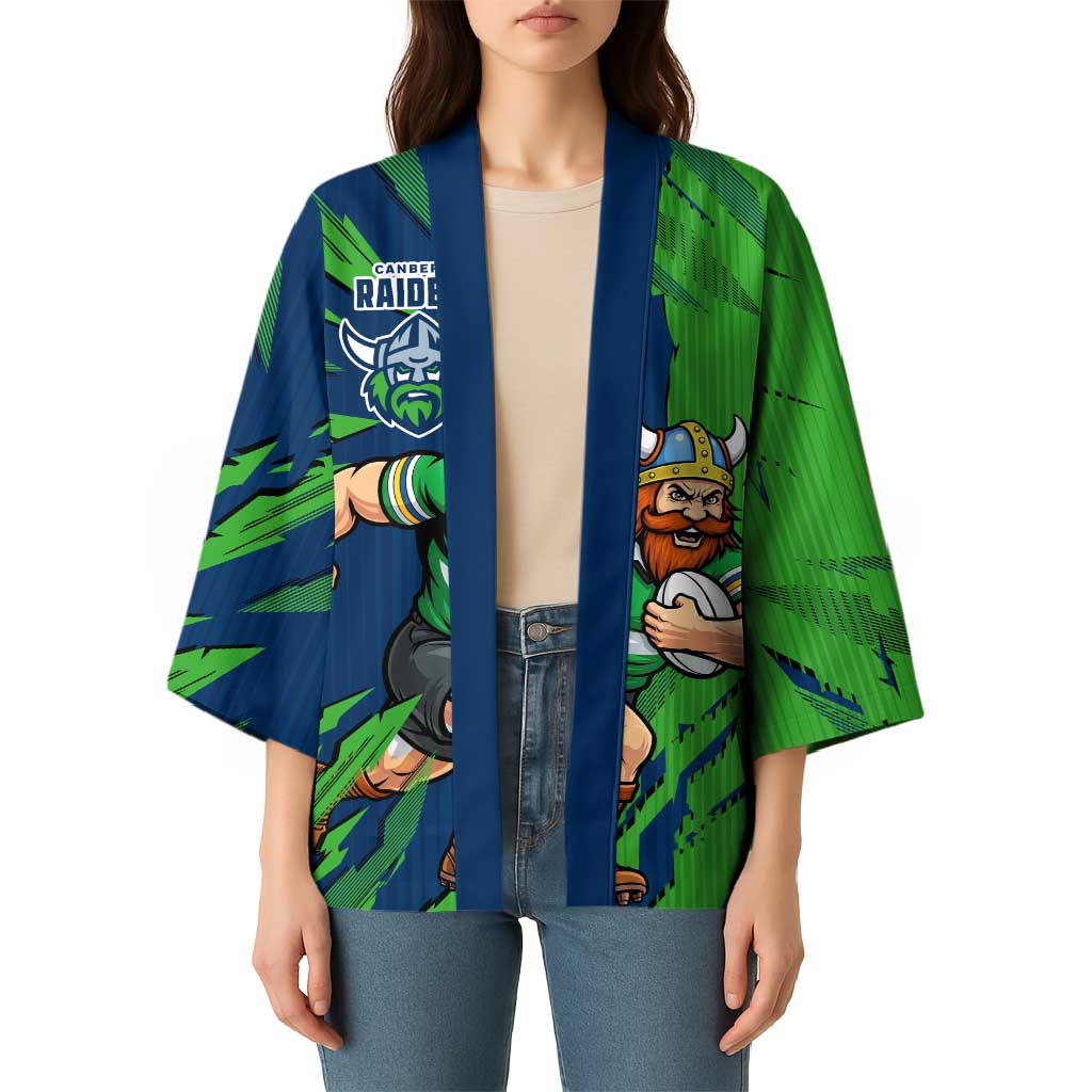 Personalized Canberra Raiders Kimono Dynamic Lightning Mascot Rugby Australia