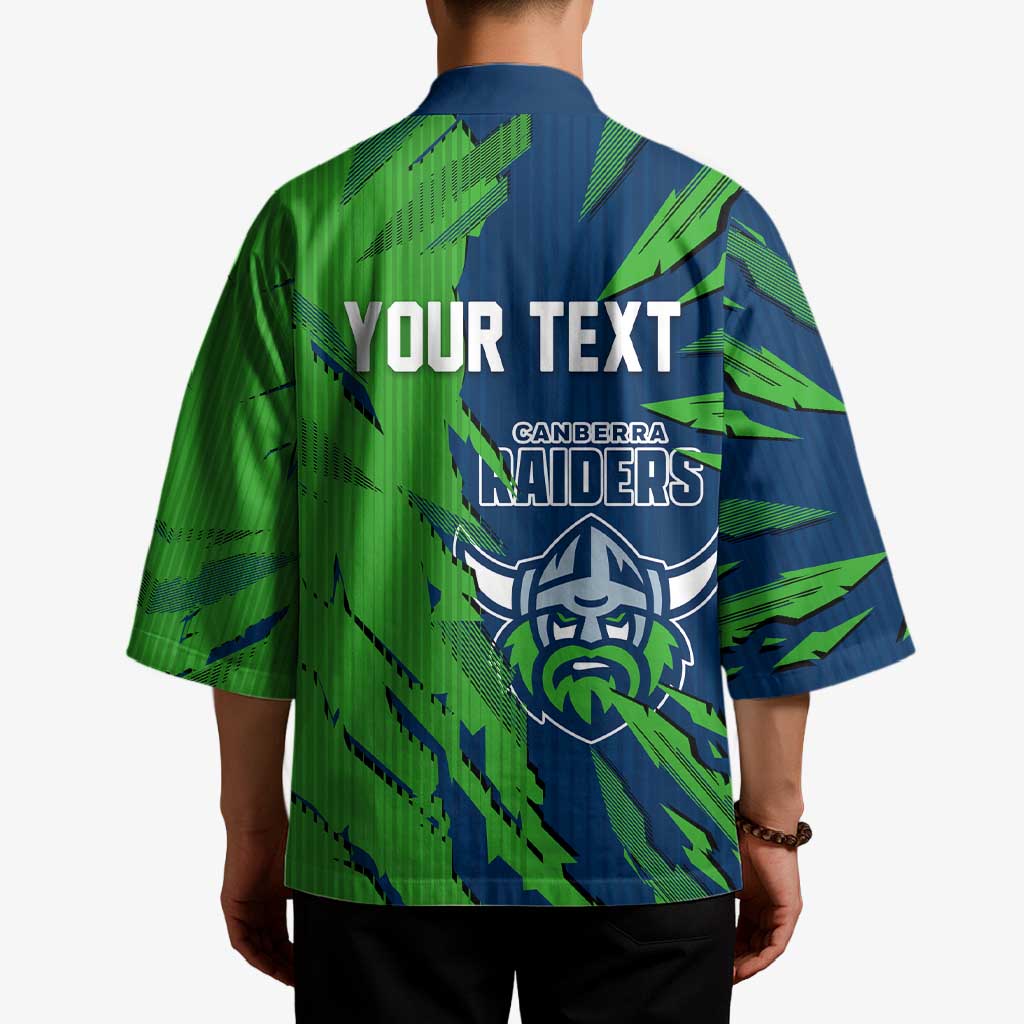 Personalized Canberra Raiders Kimono Dynamic Lightning Mascot Rugby Australia