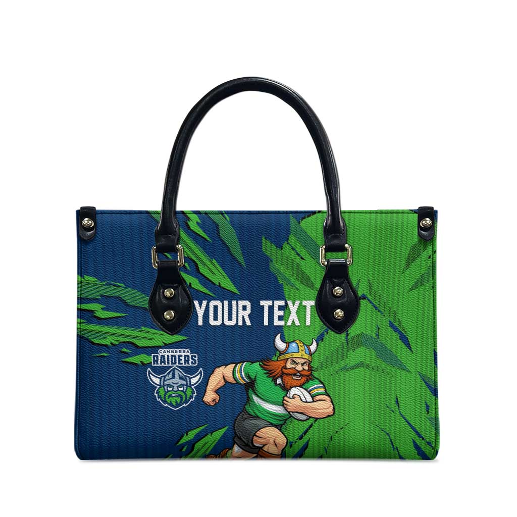 Personalized Canberra Raiders Leather Bag Dynamic Lightning Mascot Rugby Australia