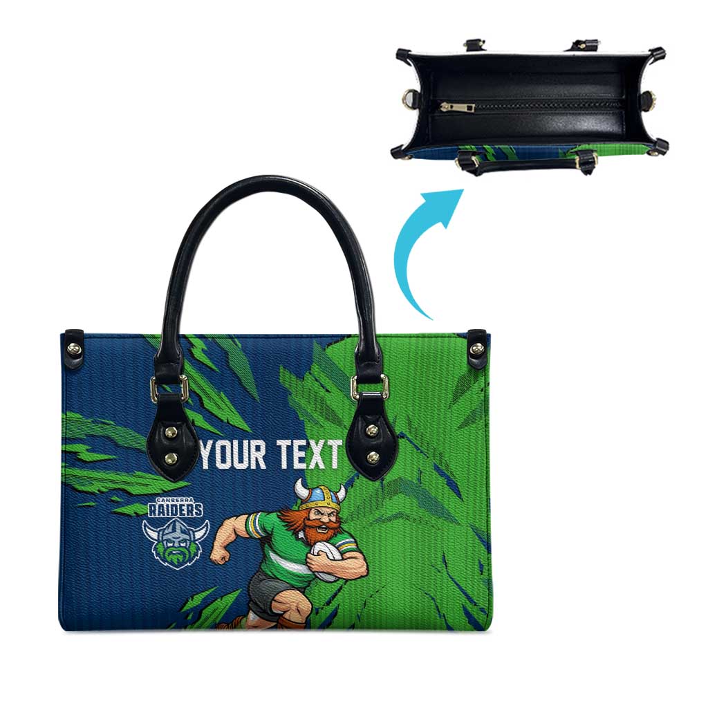 Personalized Canberra Raiders Leather Bag Dynamic Lightning Mascot Rugby Australia