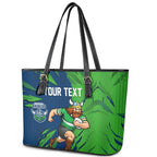 Personalized Canberra Raiders Leather Tote Bag Dynamic Lightning Mascot Rugby Australia