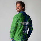 Personalized Canberra Raiders Long Sleeve Polo Shirt Dynamic Lightning Mascot Rugby Australia
