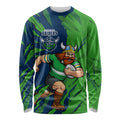 Personalized Canberra Raiders Long Sleeve Shirt Dynamic Lightning Mascot Rugby Australia