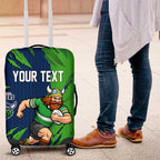 Personalized Canberra Raiders Luggage Cover Dynamic Lightning Mascot Rugby Australia
